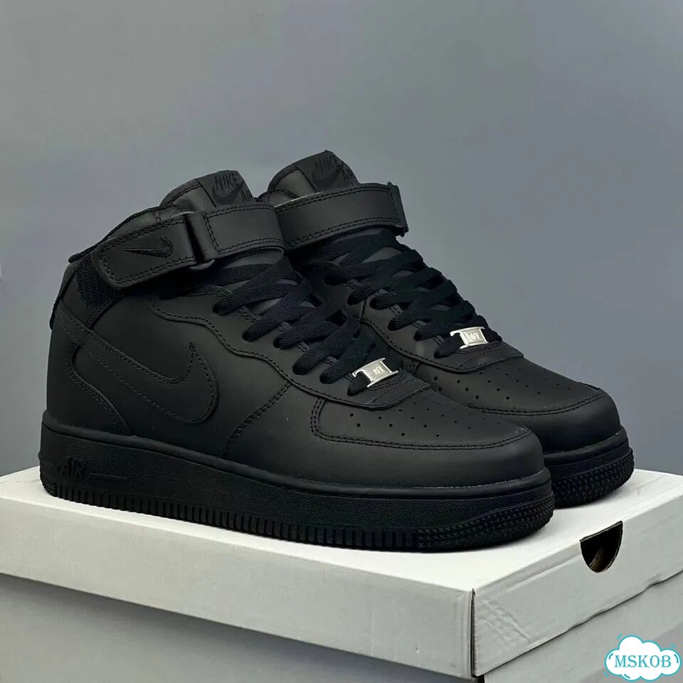 Nike Air Force 1 Mid Black фото 2
