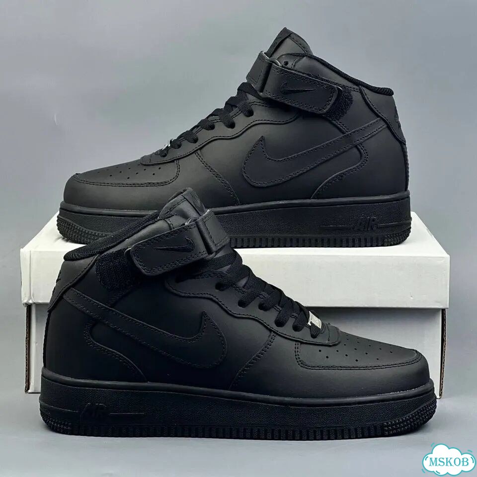 Nike Air Force 1 Mid Black фото 4