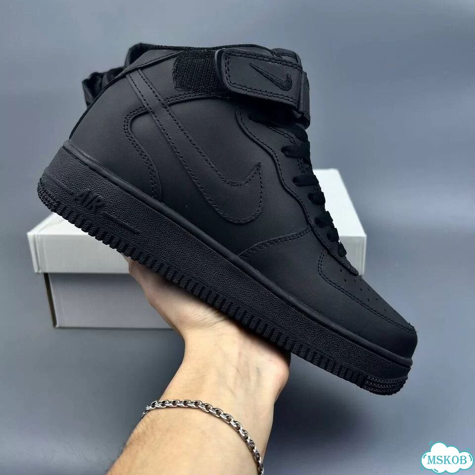 Nike Air Force 1 Mid Black фото 5