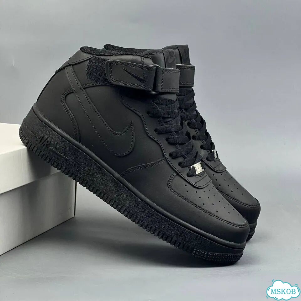 Nike Air Force 1 Mid Black фото 6