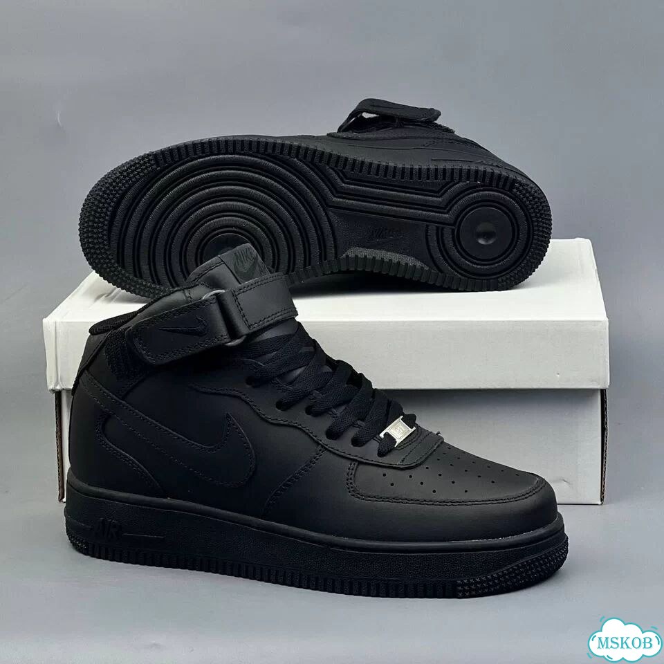 Nike Air Force 1 Mid Black фото 7