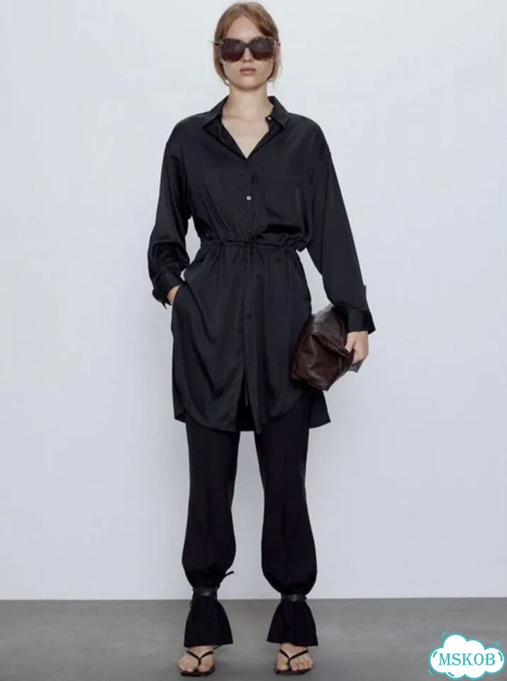 Рубашка Zara черная фото 2