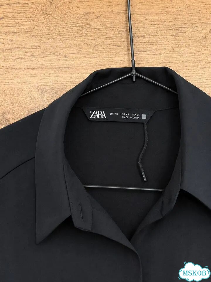 Рубашка Zara черная фото 5