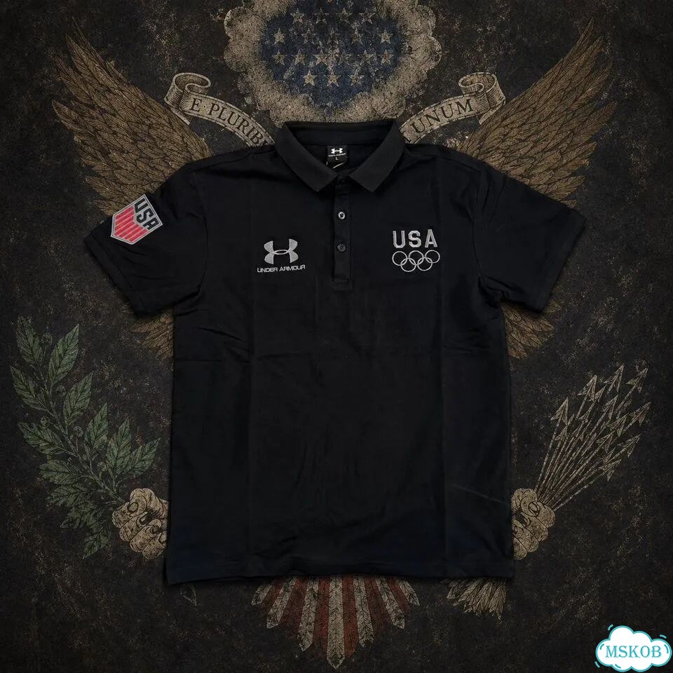 Поло USA Olympic Under Armour type, чёрное фото 2