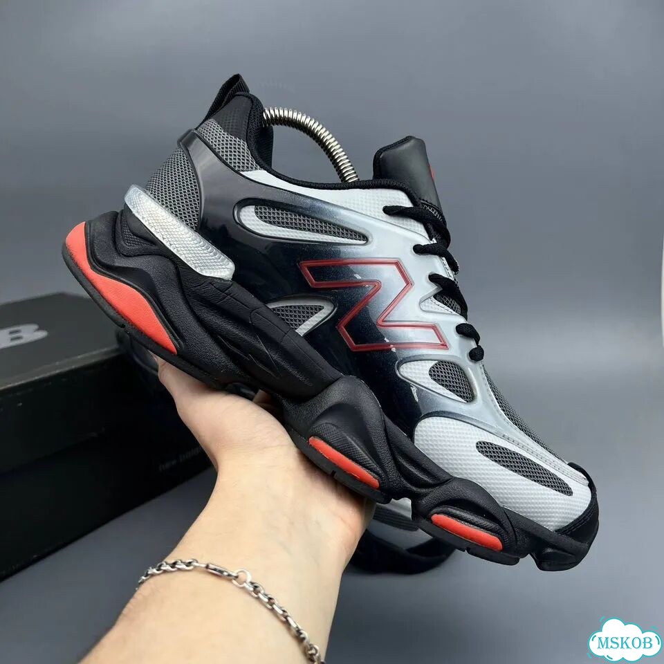 New Balance 9060 Black Red Grey фото 1