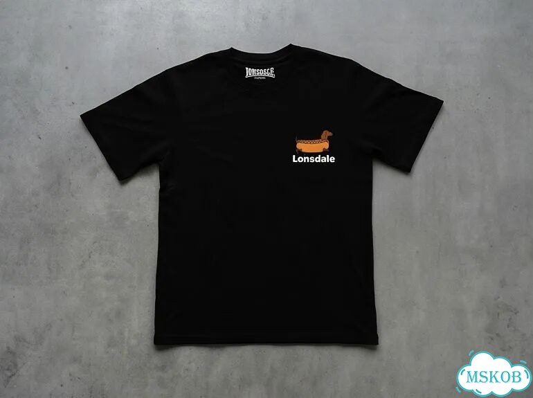 Футболка черная Lonsdale dragon Dell cotton American retro heavy streetwear vintage unisex DAC0168 фото 1
