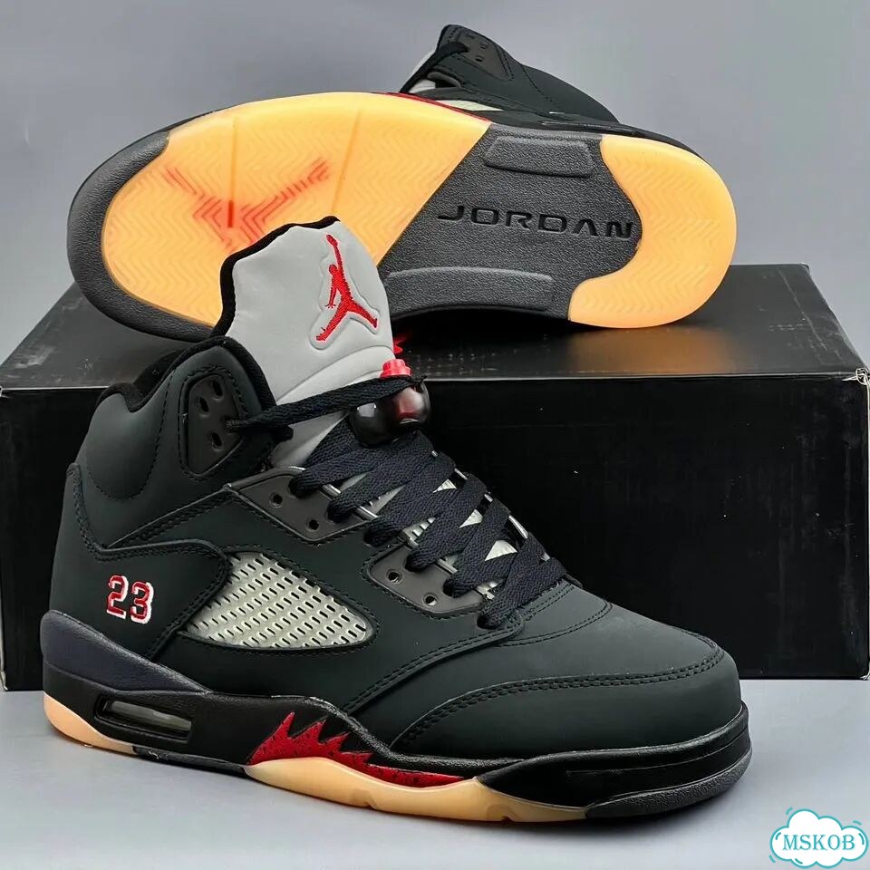 Nike Jordan 5 GoreTex Black Red фото 1