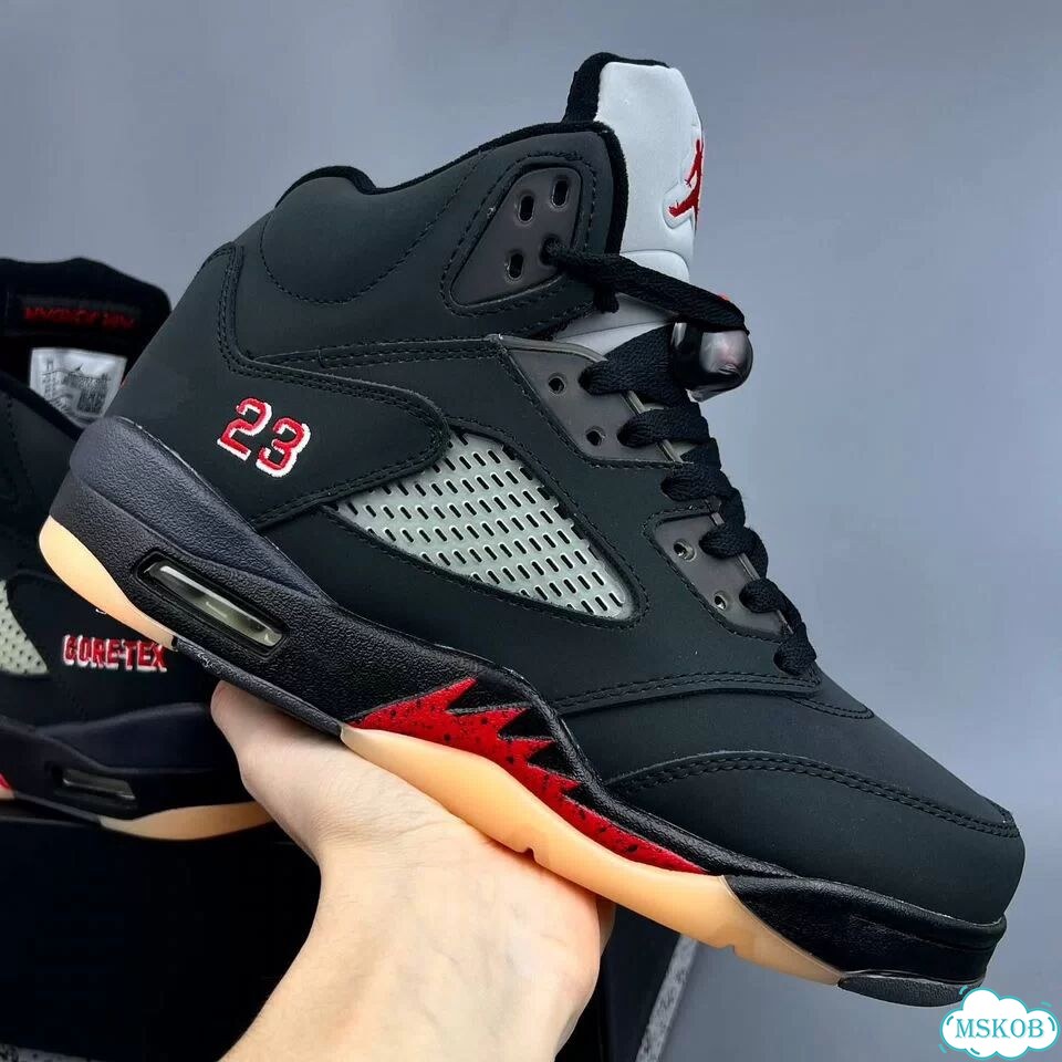 Nike Jordan 5 GoreTex Black Red фото 4