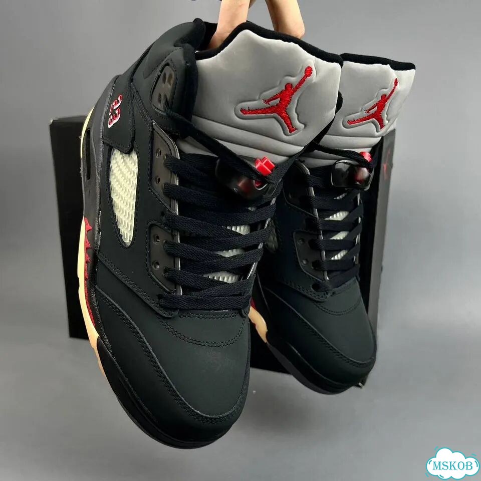 Nike Jordan 5 GoreTex Black Red фото 5