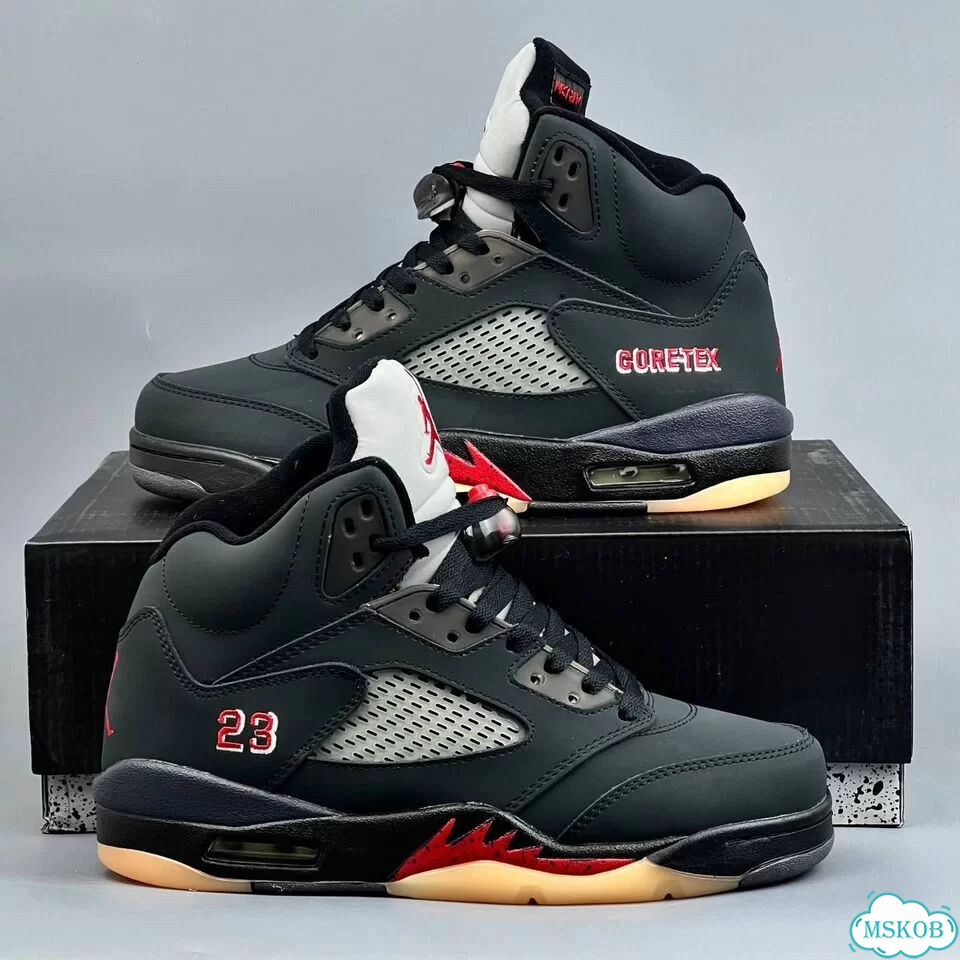 Nike Jordan 5 GoreTex Black Red фото 6