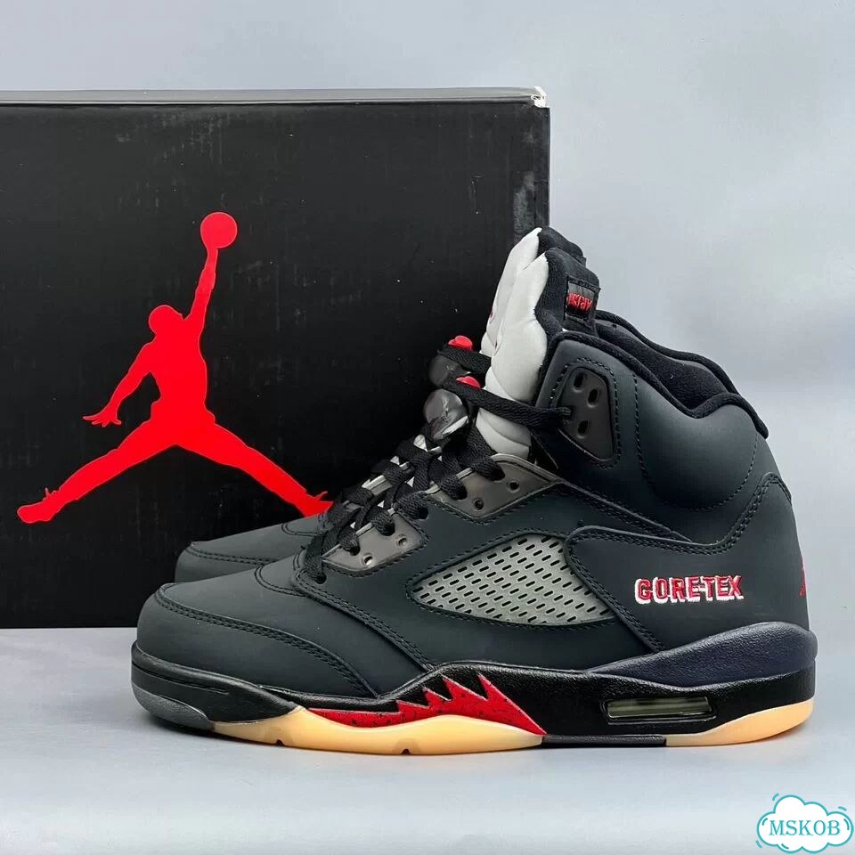 Nike Jordan 5 GoreTex Black Red фото 8