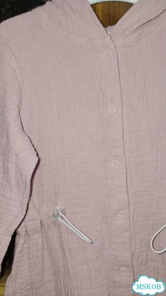 Муслиновый комбинезон 86 бежевый и пудровый фото 1