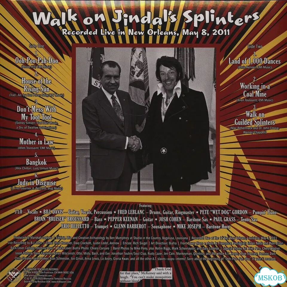 Jello Biafra The New Orleans Raunch And Soul All-Stars - Walk On Jindal's Splinters Solid Red Vinyl фото 2