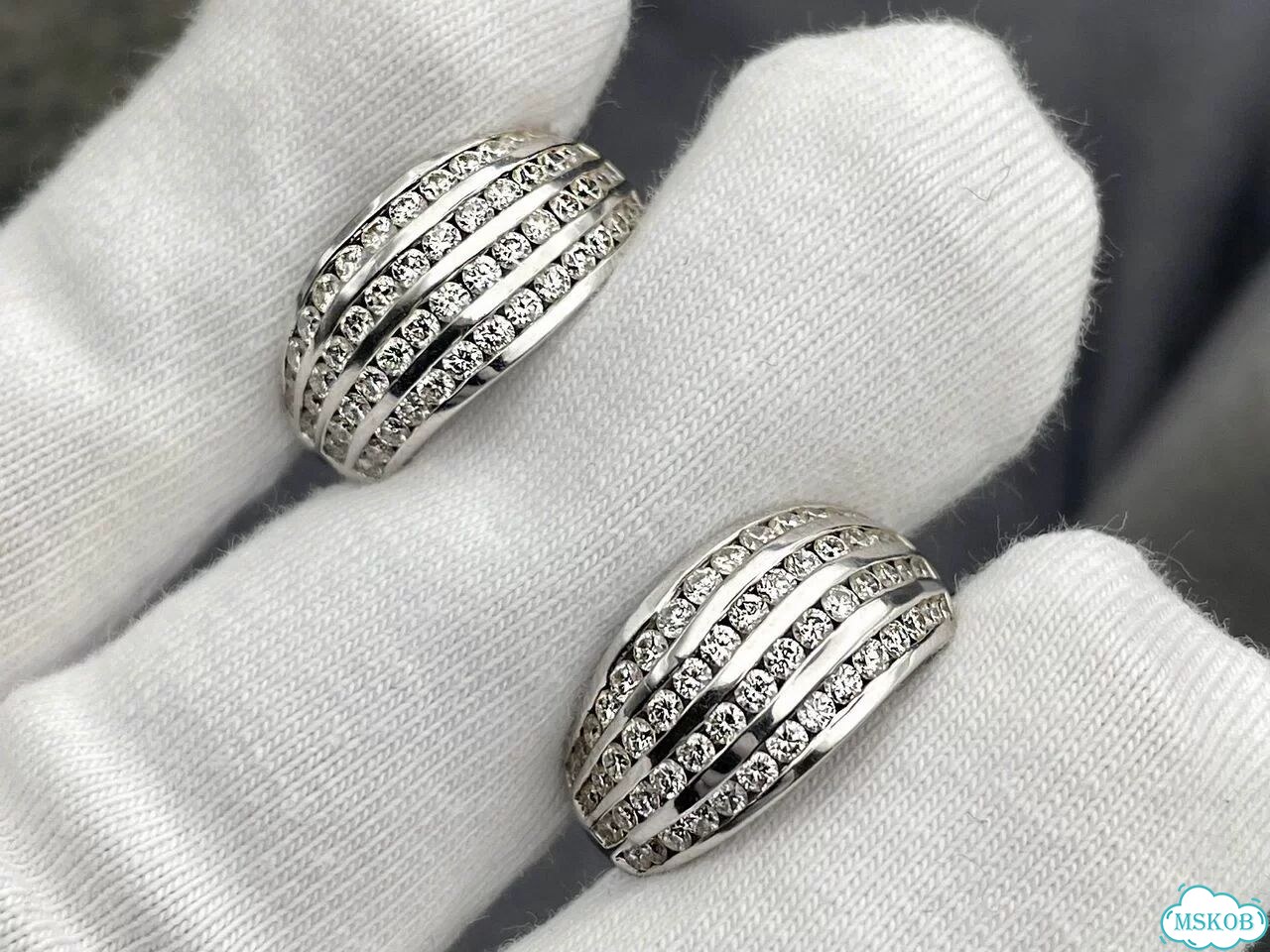 Золотые серьги дорожки с бриллиантами 1,4ct фото 8