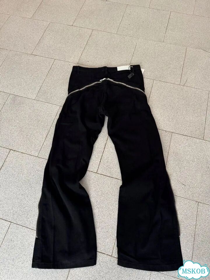 Джинсы Rick Owens type с молниями широкие фото 8