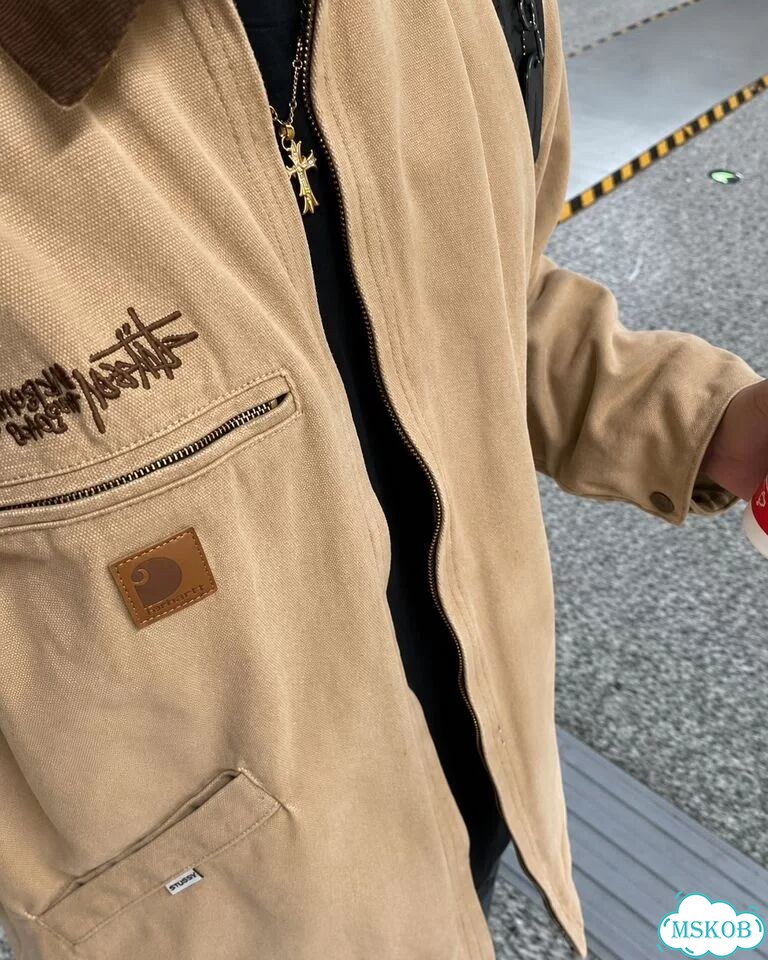 USA рабочая куртка Carhartt x Stussy Detroit фото 4