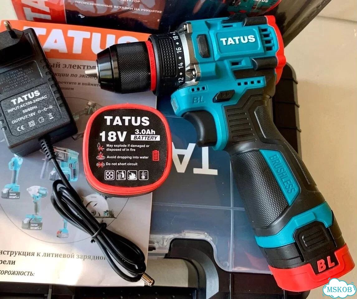 Шуруповерт бесщеточный 18V Tatus оригинал фото 1