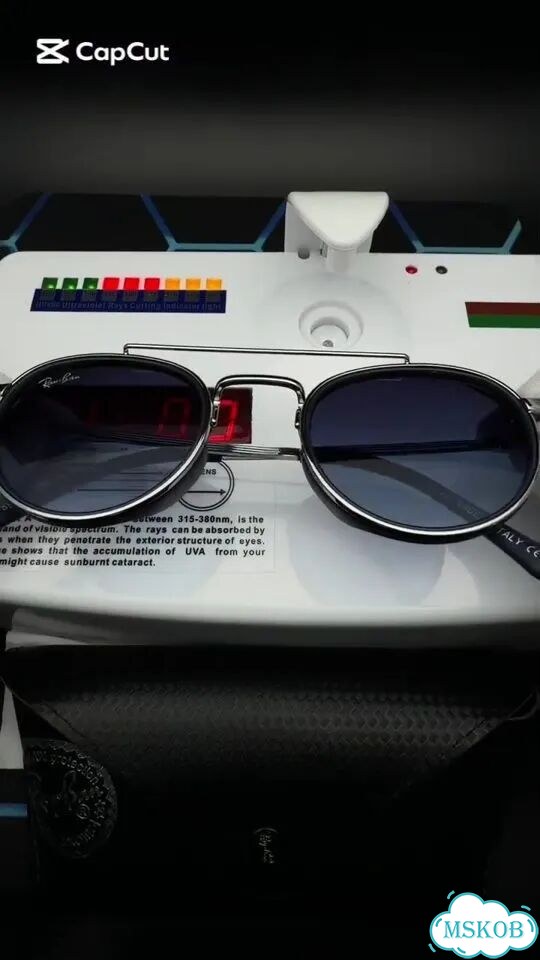 Очки Ray-Ban серебро синие зеркальные круглые фото 1