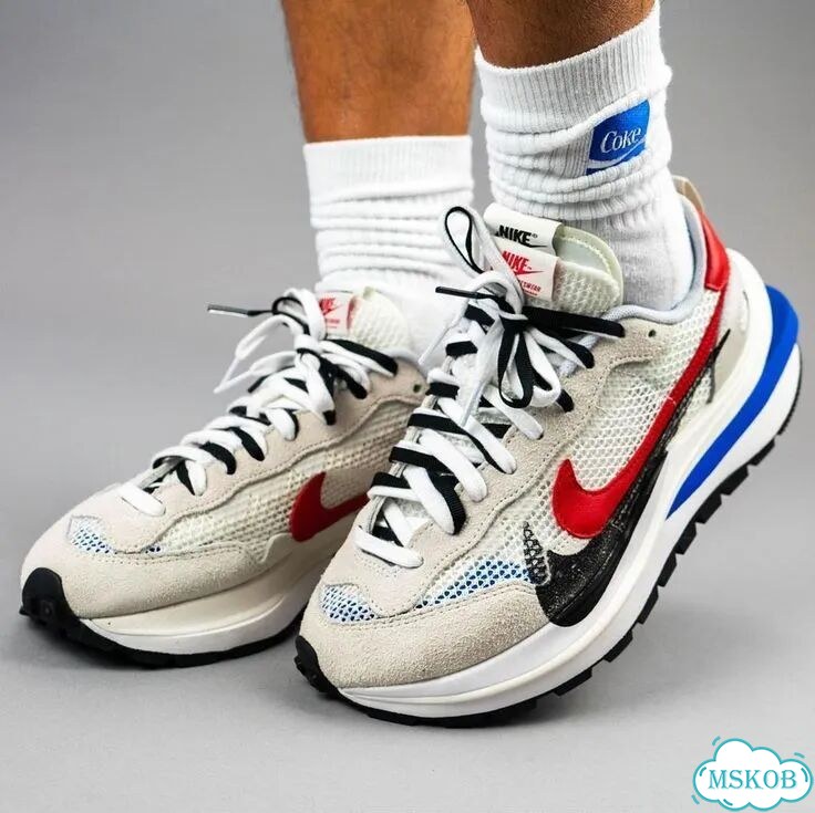 Sacai x nike VaporWaffle White / blue / red фото 10