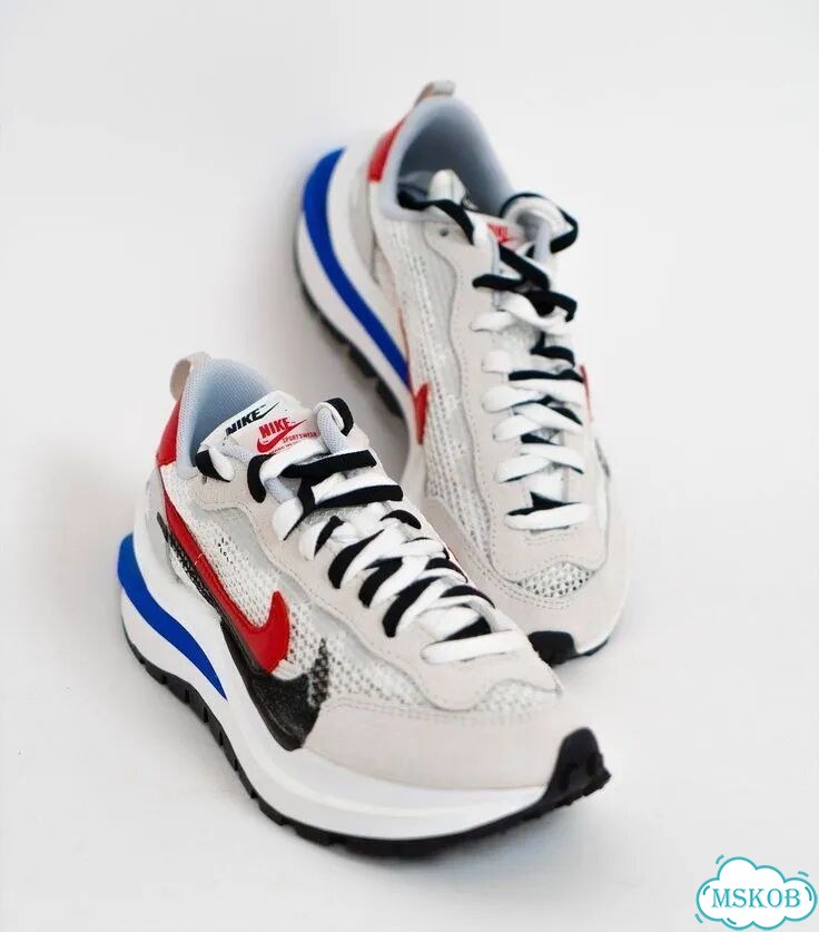 Sacai x nike VaporWaffle White / blue / red фото 5