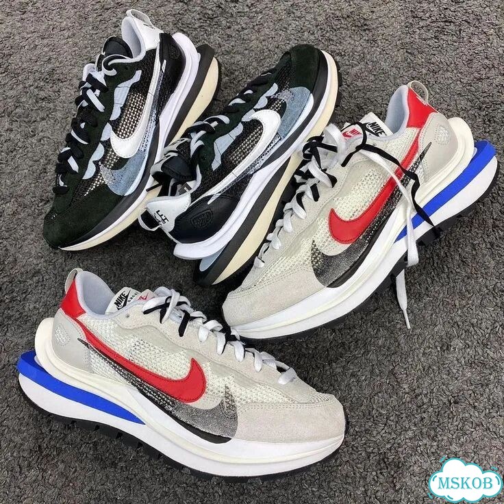 Sacai x nike VaporWaffle White / blue / red фото 6