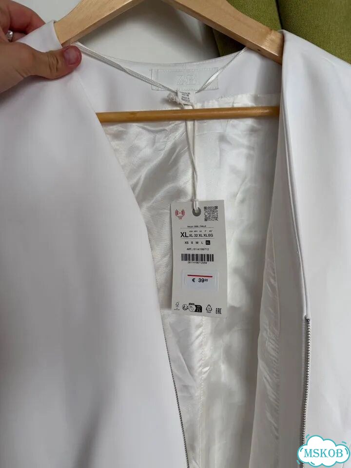 Блузка Zara белая xl фото 3
