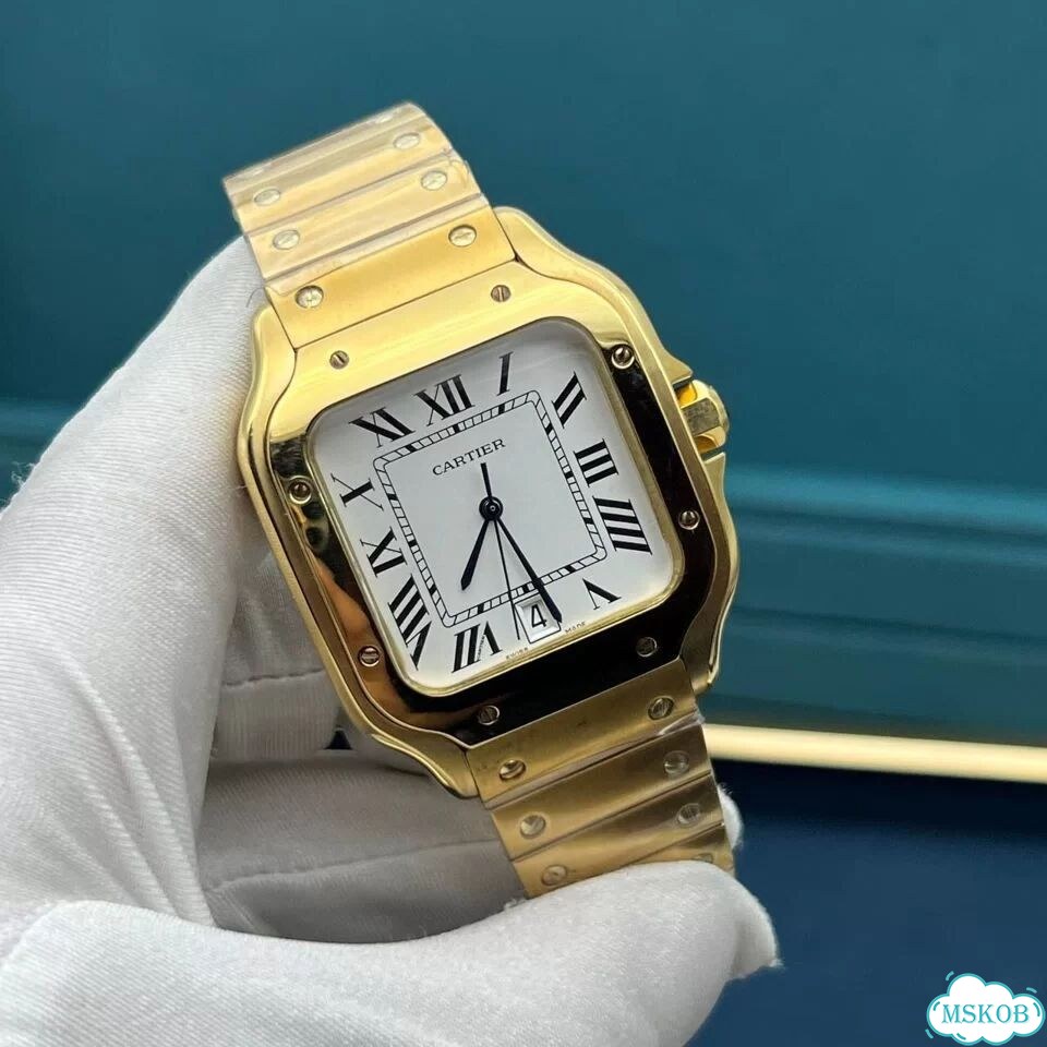 Часы мужские Cartier Santos Gold фото 2