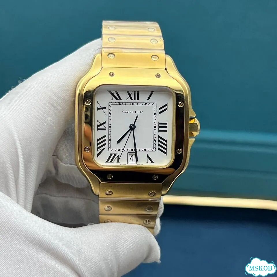 Часы мужские Cartier Santos Gold фото 5
