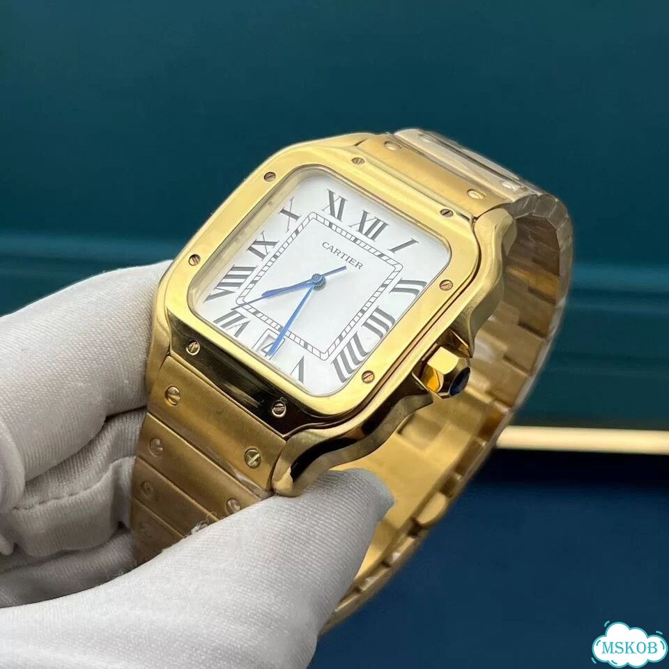Часы мужские Cartier Santos Gold фото 6
