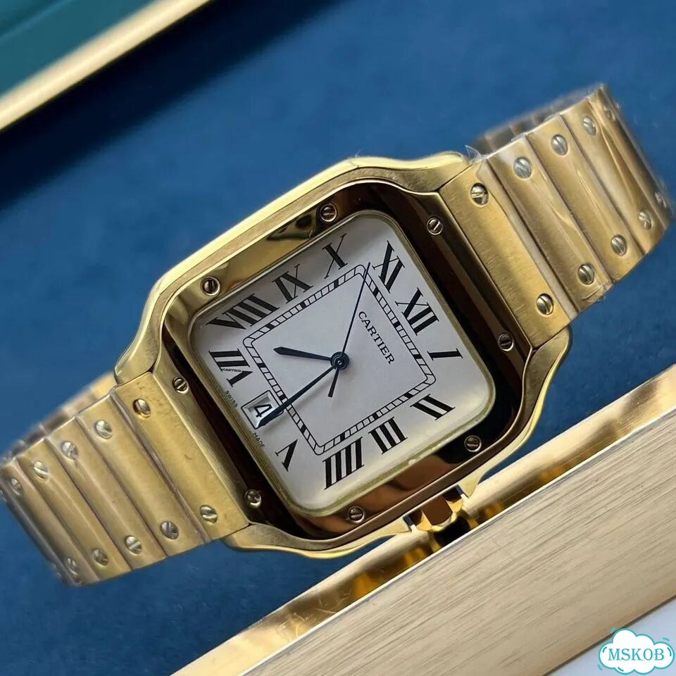 Часы мужские Cartier Santos Gold фото 7