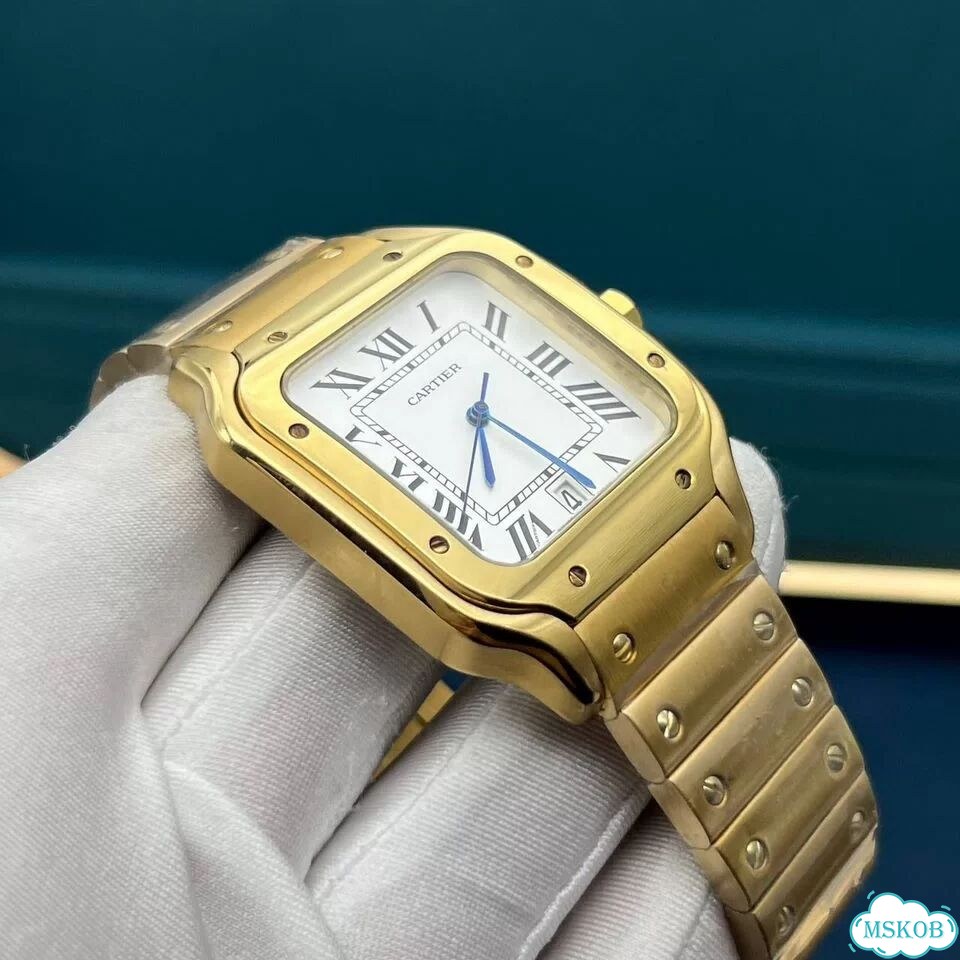 Часы мужские Cartier Santos Gold фото 9