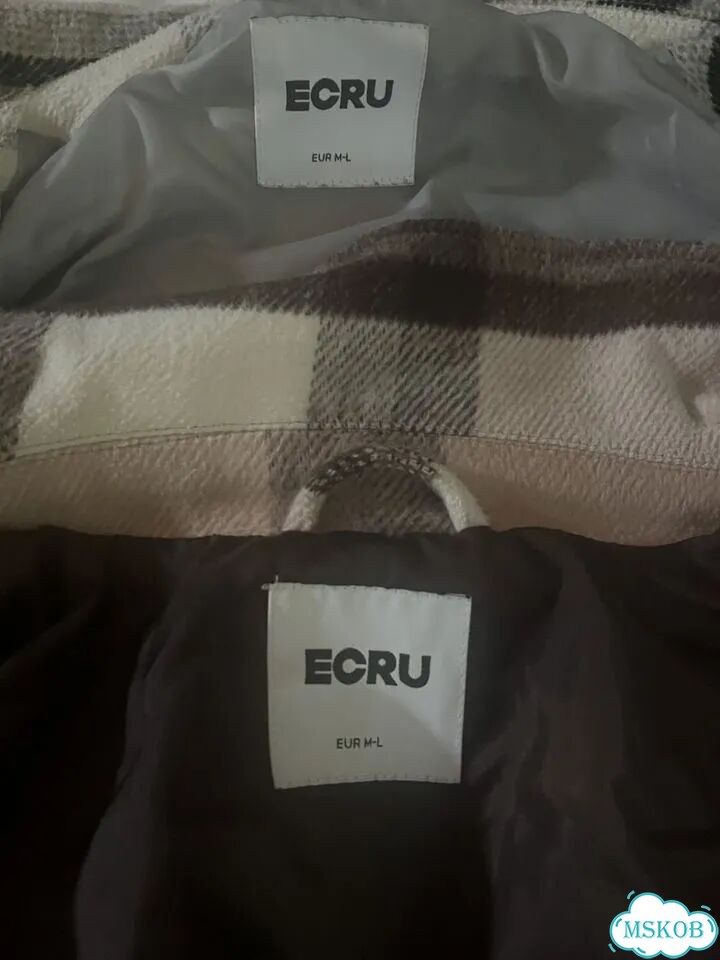 Куртка бомбер на молний в клетку ecru фото 2