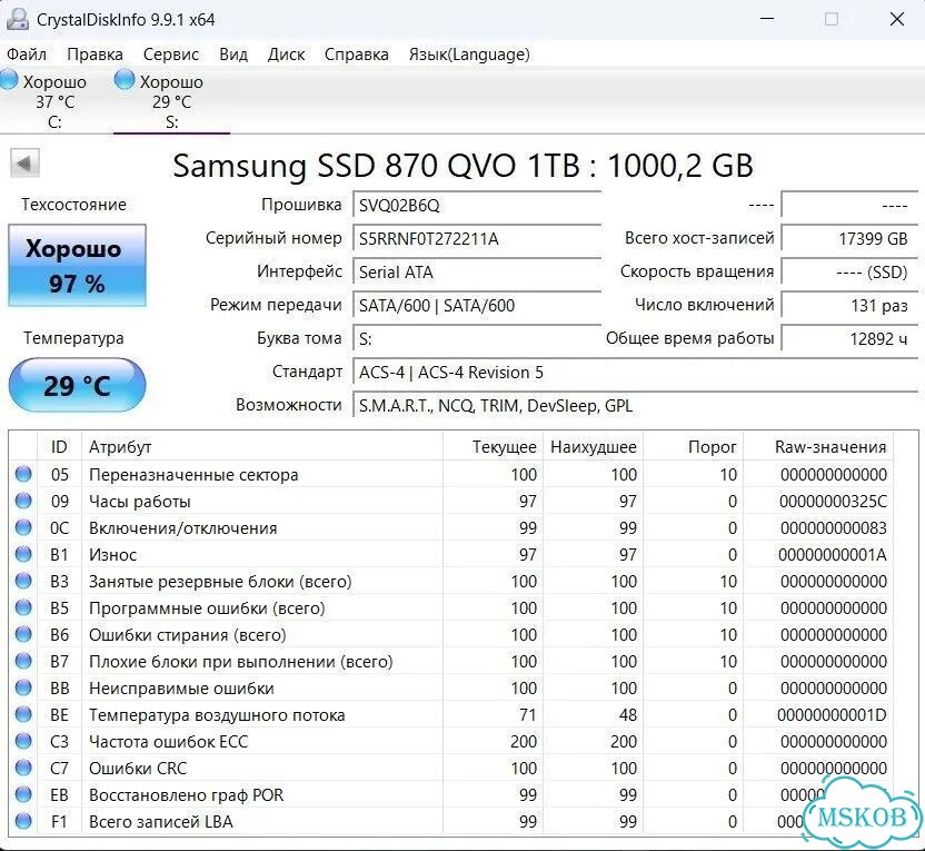 Ssd samsung qvo 1TB SATA фото 3