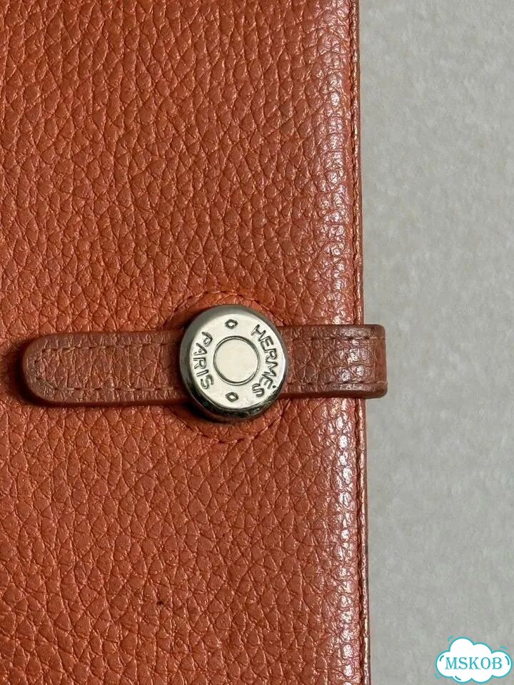 Обложка для паспорта Hermes оранжевая фото 2