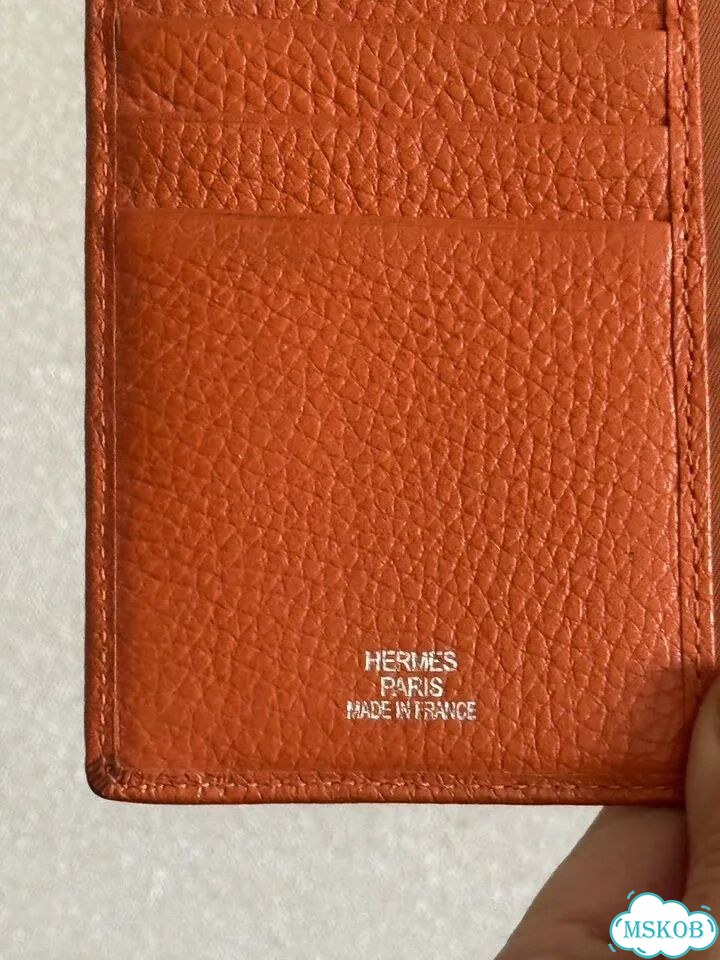 Обложка для паспорта Hermes оранжевая фото 5