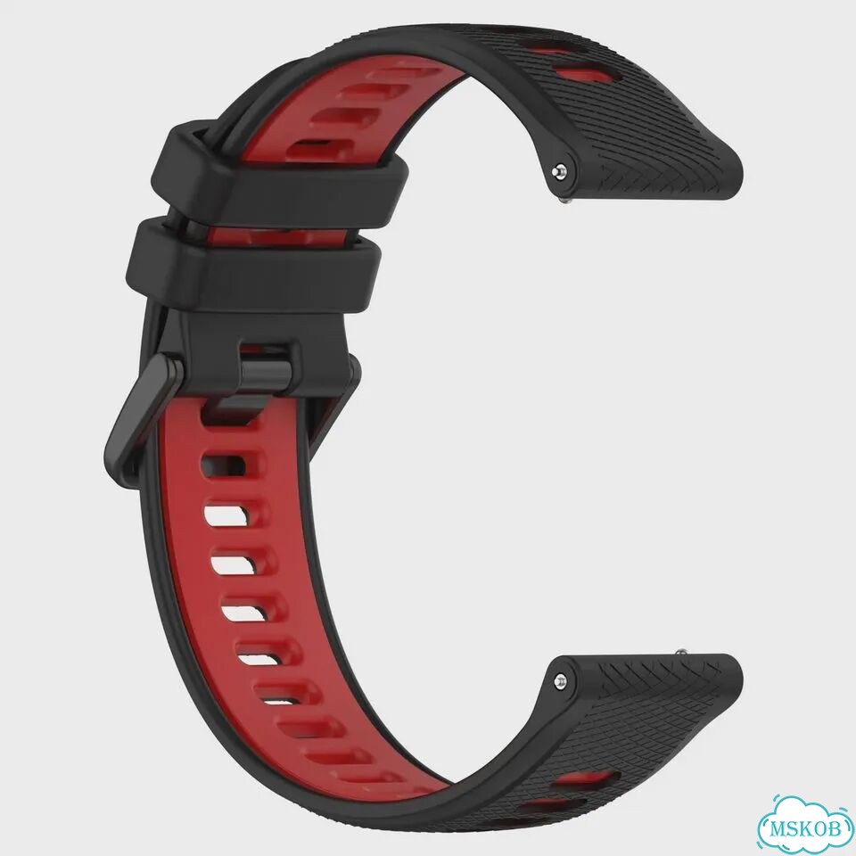 Силиконовый ремешок для Mibro GS pro/active/Lite2/Mibro Красный, 22mm, 7 Balck Red фото 1