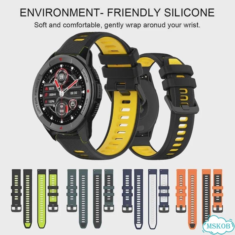 Силиконовый ремешок для Mibro GS pro/active/Lite2/Mibro Красный, 22mm, 7 Balck Red фото 2