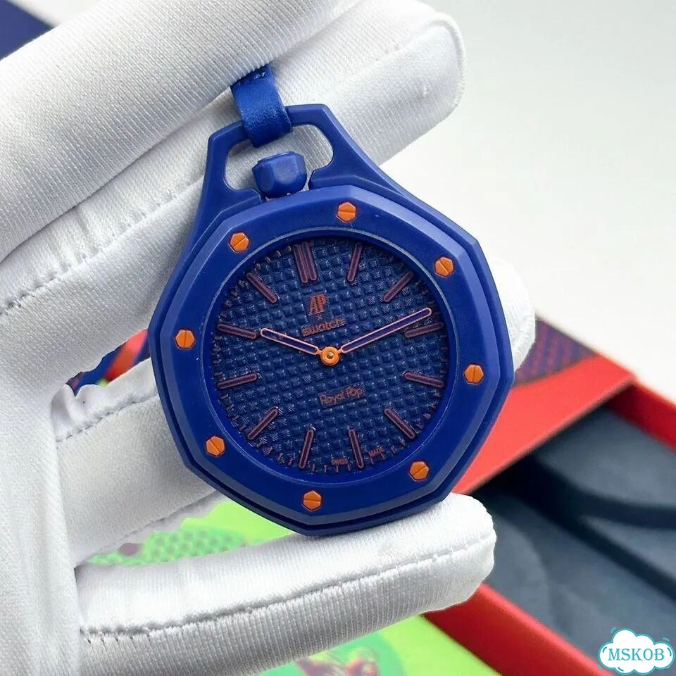 Часы Audemars Piguet Swatch синие фото 2