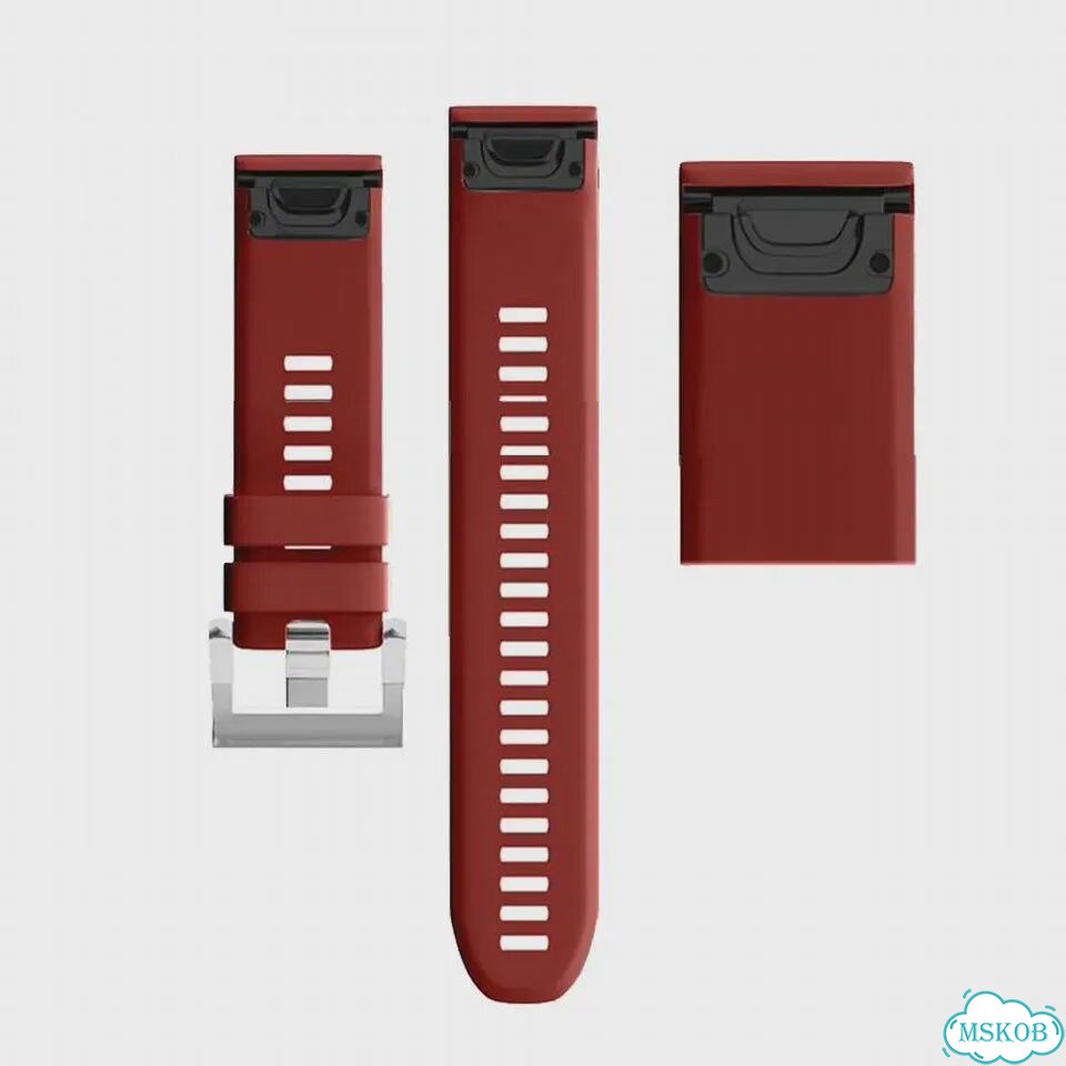 Силиконовый ремешок для часов Garmin Fistar 26 22 20 мм Черный, черный, 26mm for feni 5X 6X фото 3