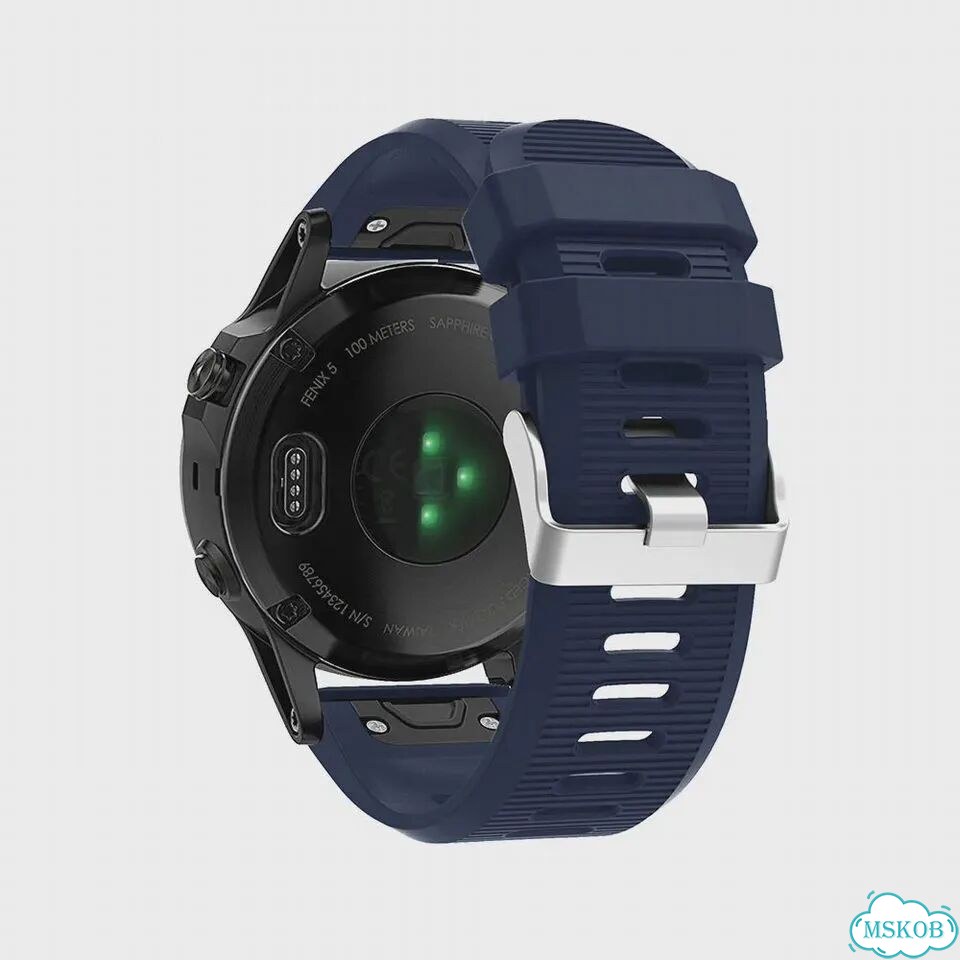 Силиконовый ремешок для часов Garmin Fistar 26 22 20 мм Черный, черный, 26mm for feni 5X 6X фото 4