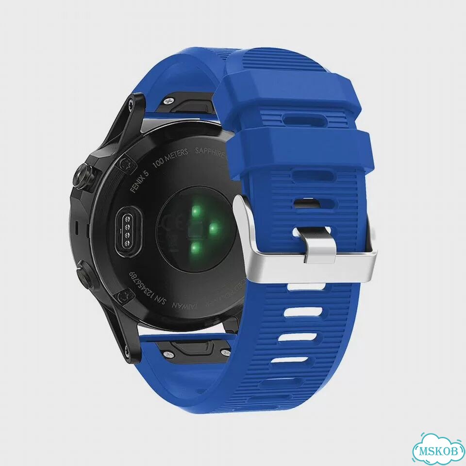 Силиконовый ремешок для часов Garmin Fistar 26 22 20 мм Черный, черный, 26mm for feni 5X 6X фото 5