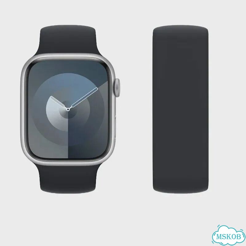 Черный силиконовый ремешок Solo Loop для Apple Watch 42-49mm фото 1
