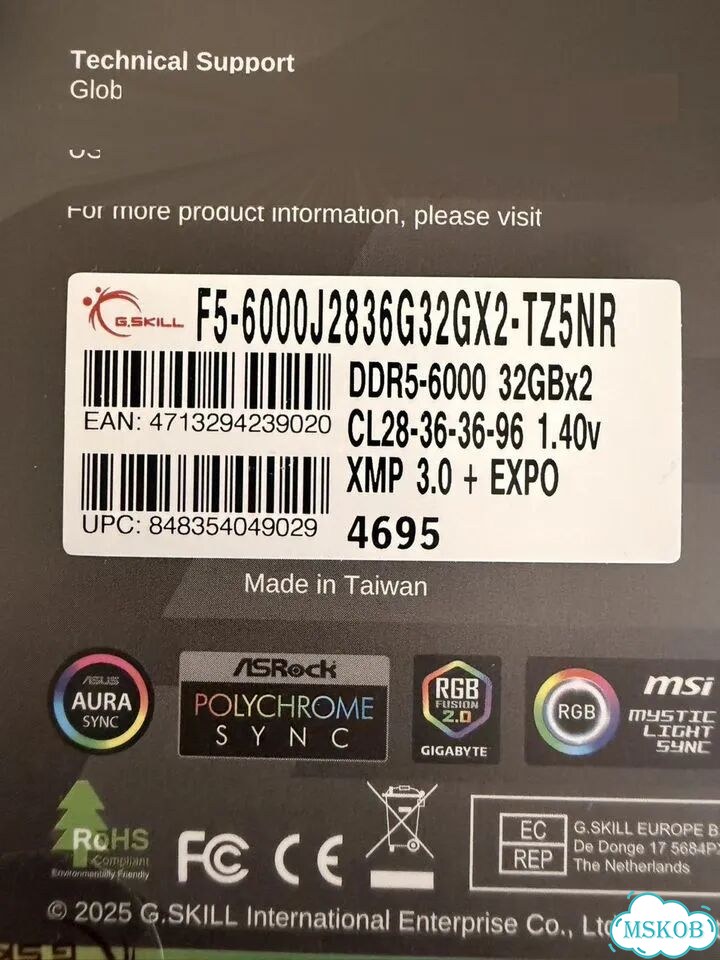 64GB DRR5, CL28, 6000 Mhz, G.Skill Trident Z5 Neo фото 3