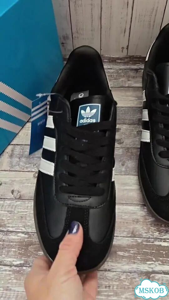 Кроссовки новые Adidas Samba OG black lux black фото 1