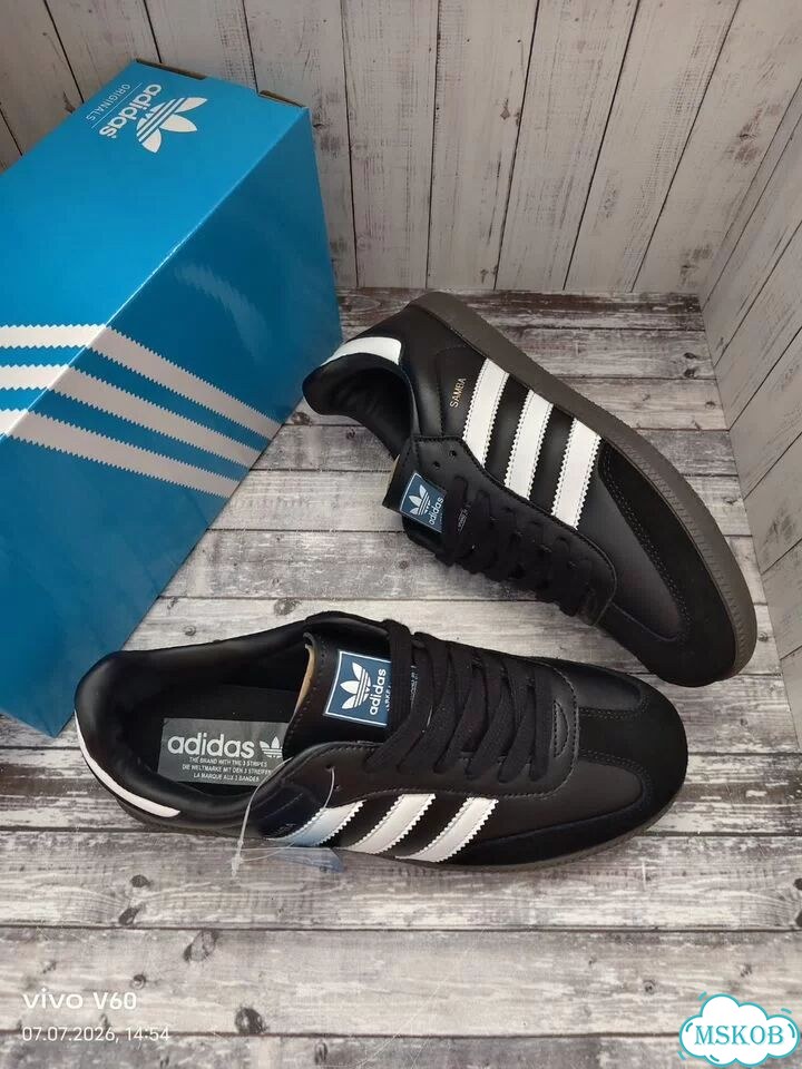 Кроссовки новые Adidas Samba OG black lux black фото 4