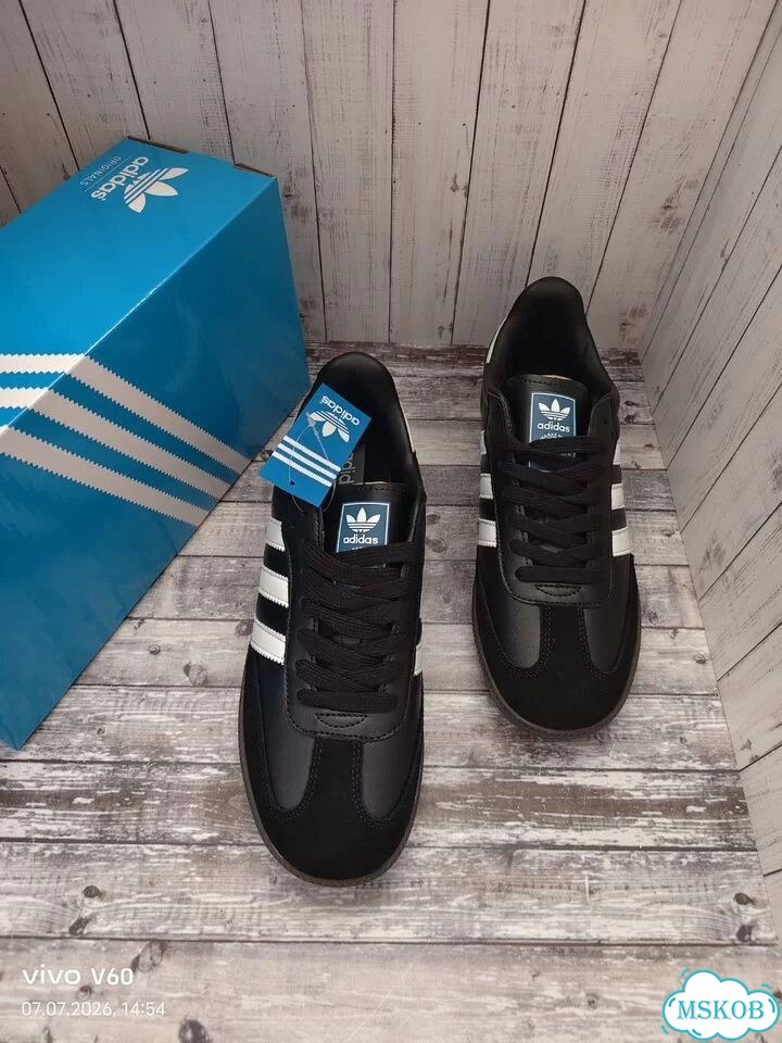 Кроссовки новые Adidas Samba OG black lux black фото 5
