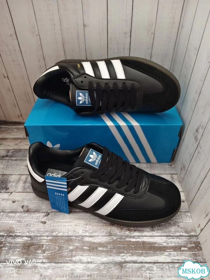 Кроссовки новые Adidas Samba OG black lux black фото 7
