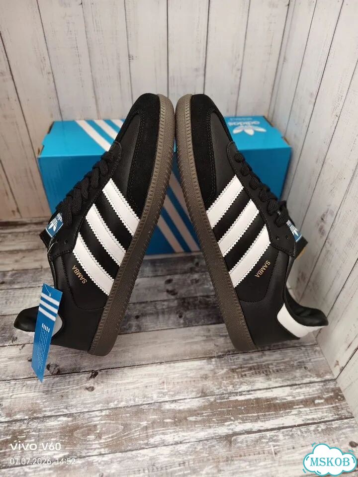 Кроссовки новые Adidas Samba OG black lux black фото 8