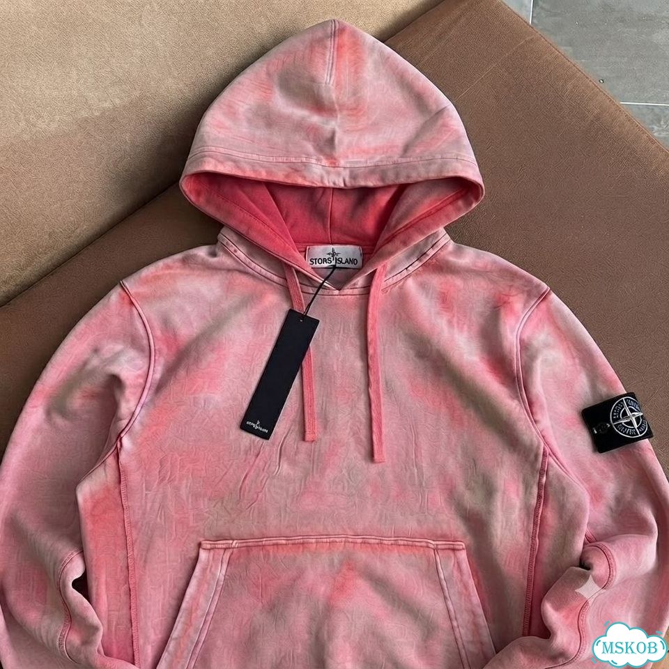 Худи Stone island hand corrosion розовый фото 2