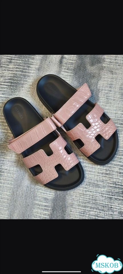 Шлепанцы Hermes крокодил фото 1